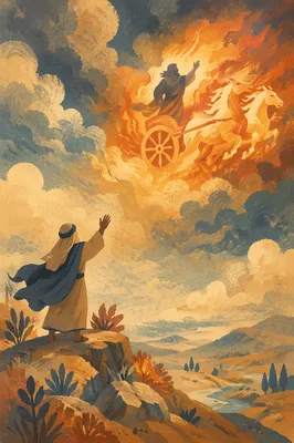 Elijah Ascending in Fiery Chariot