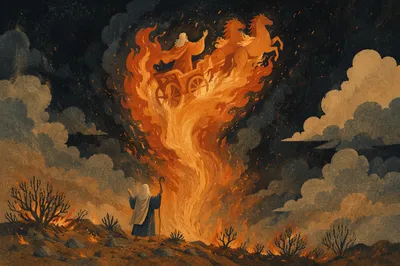 Elijah Ascending in Fiery Chariot