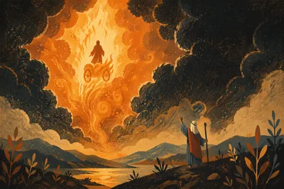 Elijah Ascending in Fiery Chariot