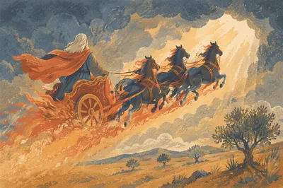 Elijah Ascending in Fiery Chariot