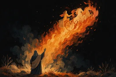 Fiery Chariot of Elijah Ascending Heaven