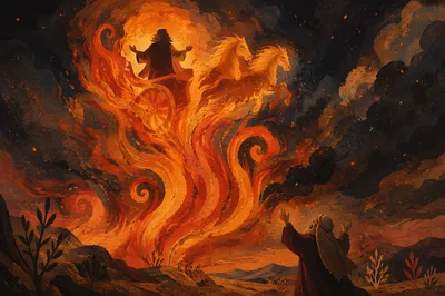 Elijah Ascending in Fiery Chariot