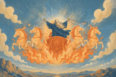 Elijah Ascending in Fiery Chariot