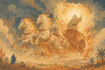 Elijah Ascending in Fiery Chariot