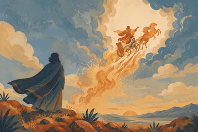 Elijahs Fiery Chariot Ascending at Dawn