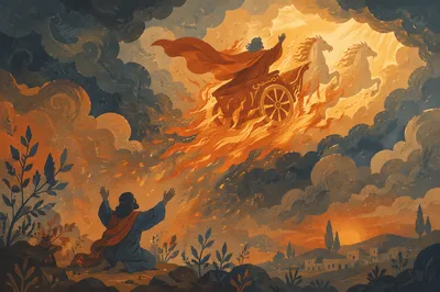 Elijah Ascending in Fiery Chariot