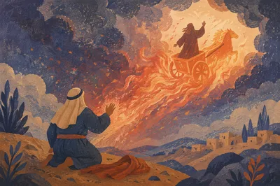 Elijah Ascending in Fiery Chariot