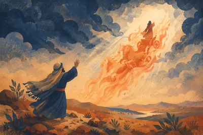 Elijah Ascending in Fiery Chariot