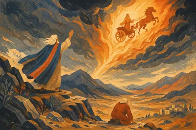 Elijah Ascending in Fiery Chariot