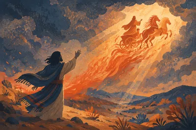 Elijah Ascending in Fiery Chariot