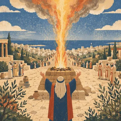 Elijah and Fire on Mount Carmel