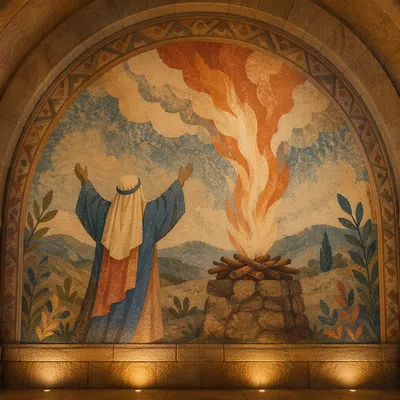 Elijah on Mount Carmel Heavenly Fire Fresco