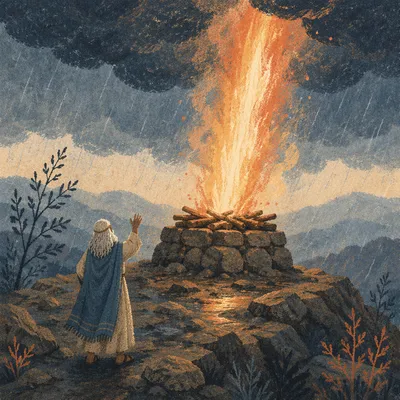 Elijah Fire from Heaven on Mount Carmel