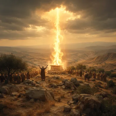 Elijah Fire from Heaven on Mount Carmel
