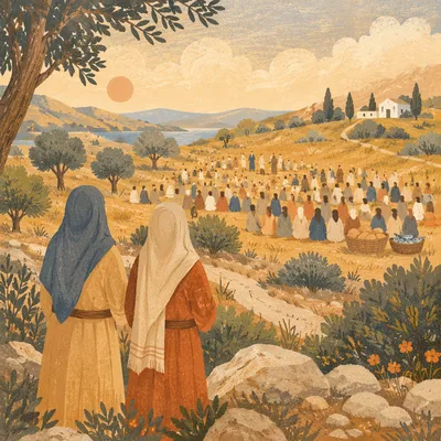 Feeding Five Thousand on Galilean Hillside