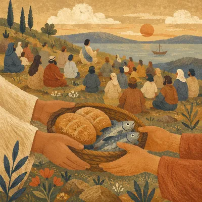Feeding Five Thousand on Peaceful Hillside