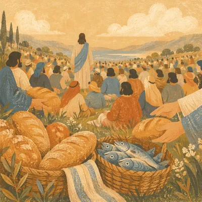 Feeding Five Thousand on Golden Hillside