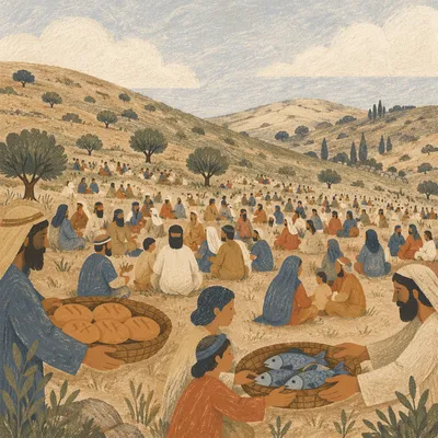 Feeding the Five Thousand on Galilean Hillside