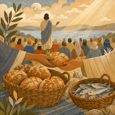 Loaves and Fish on Galilean Hillside