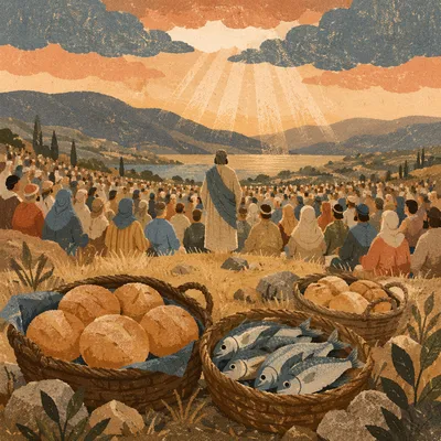 Feeding Five Thousand on Galilean Hillside