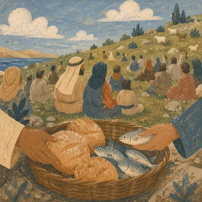 Loaves and Fish on Galilean Hillside