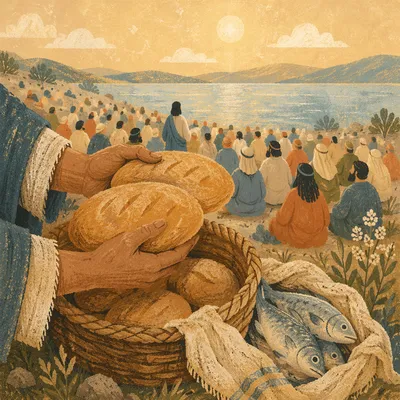 Feeding Five Thousand on Golden Hillside