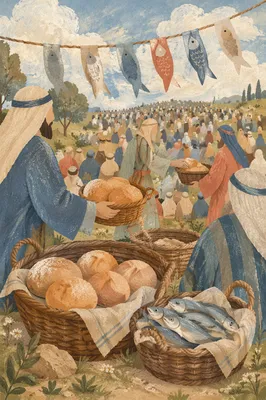 Feeding Five Thousand on Galilean Hillside