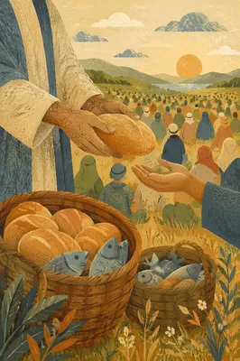Feeding Five Thousand on Golden Hillside