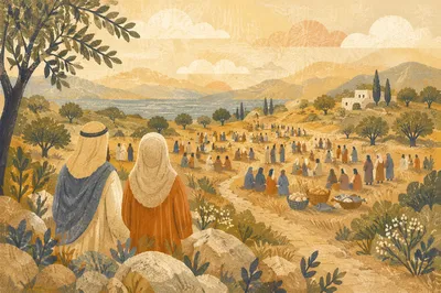 Feeding Five Thousand on Mediterranean Hillside
