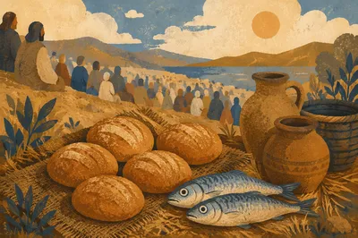 Five Loaves and Two Fish on Hillside