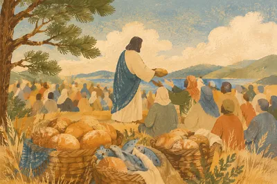 Feeding the Multitude on Galilee Hillside