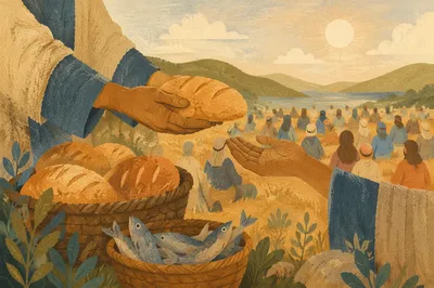 Loaves and Fishes on Galilean Hillside