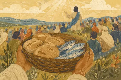 Loaves and Fish Miracle on Hillside