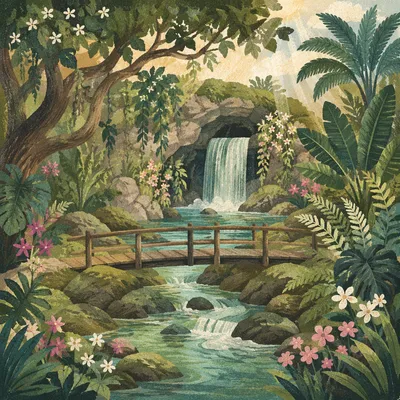 Eden River Garden with Sacred Waterfall