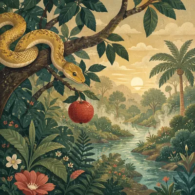Garden of Eden River and Serpent
