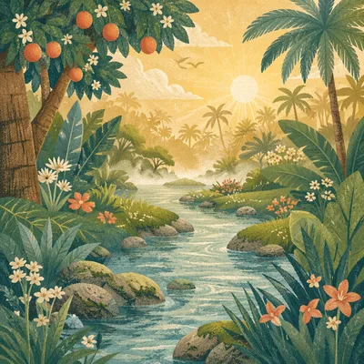 Garden of Eden River at Dawn