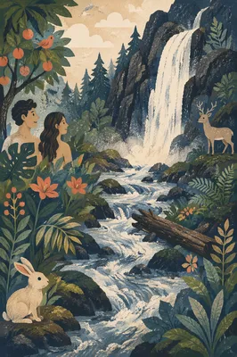 Garden of Eden Waterfall River Paradise
