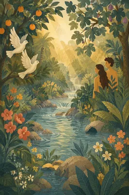 Garden of Eden River at Golden Dawn
