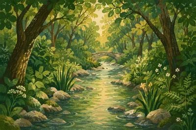 Peaceful Eden River Through Lush Paradise