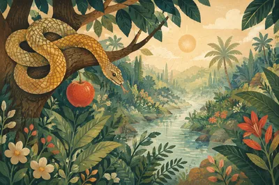 Garden of Eden River and Serpent