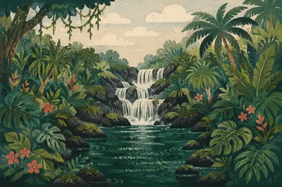 Lush Garden of Eden River Paradise
