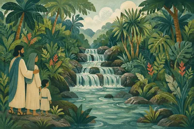 Serene Garden of Eden River Paradise