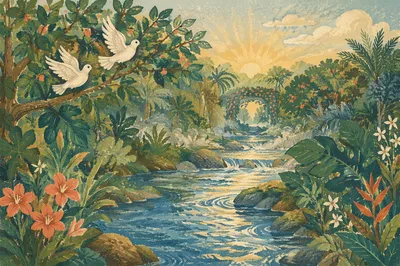 Garden of Eden River at Dawn