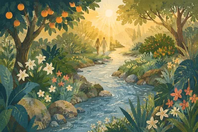 Garden of Eden River at Sunrise