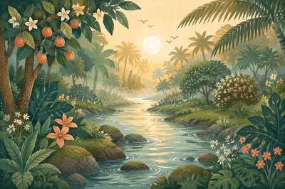 Garden of Eden River at Dawn