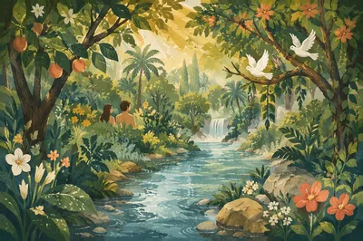 Garden of Eden River at Golden Dawn