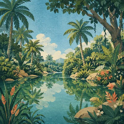 Lush Garden of Eden River Paradise