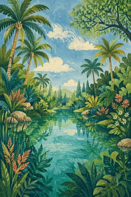 Lush Garden of Eden River Paradise
