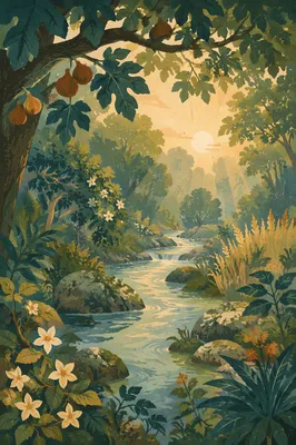 Lush Garden of Eden River Paradise
