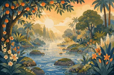 Garden of Eden River at Dawn